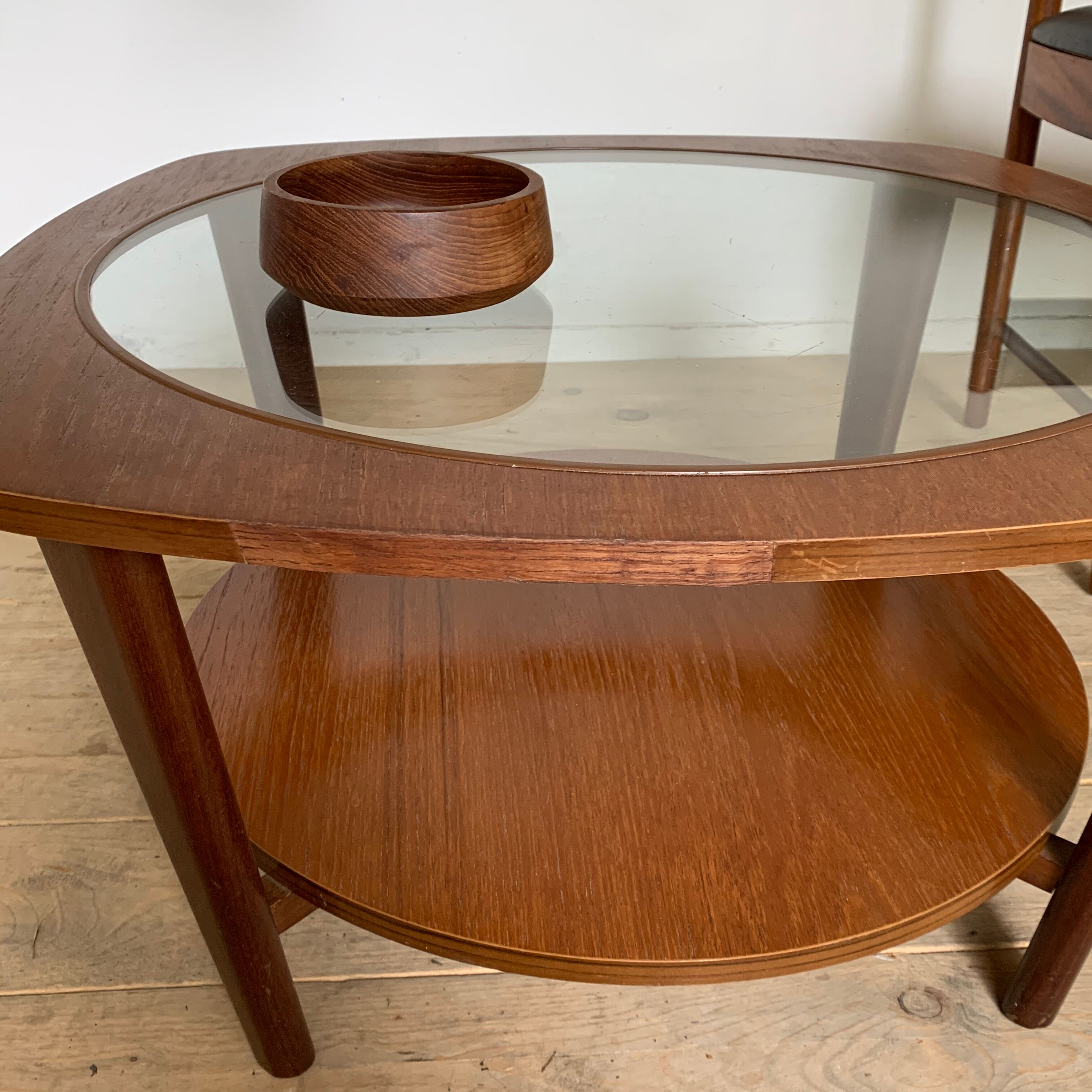 Square coffee table teak magazine, scandinavian style