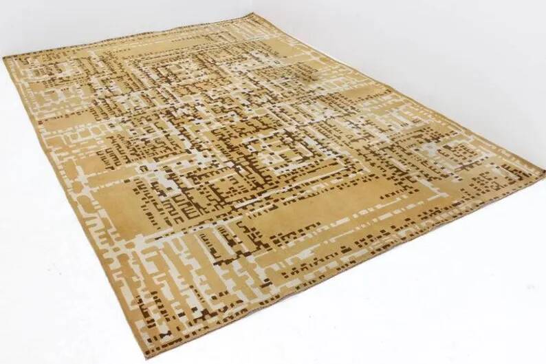 Modernist geometric design carpet, Czechoslovakia, 1960s