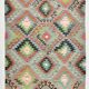 6x10 Light Blue & Green Goemetric Kilim Rug, Handmade Wool Bedroom Carpet