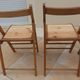 4 vintage varnished wooden folding chairs - Seats completely restored.