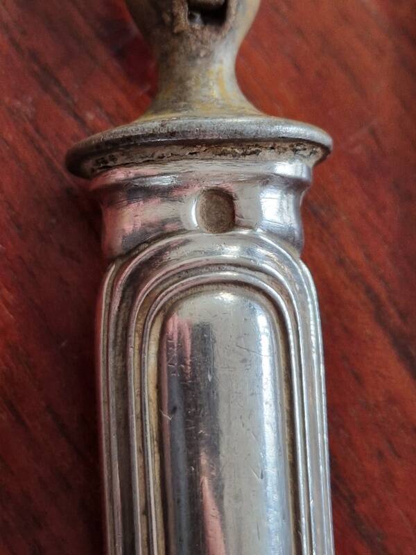 Service carving set with hollow silver handle - Spatours model