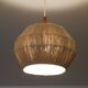 Suspension vintage teck et corde 1960