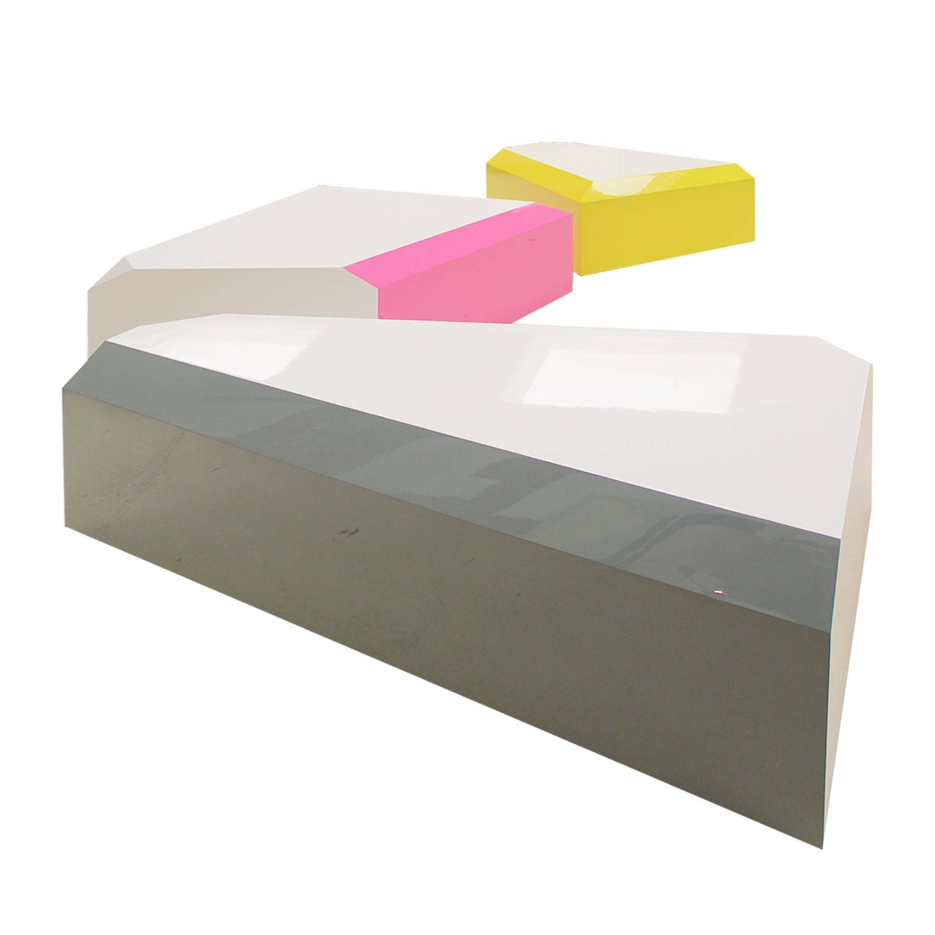 Modular Coffee Table Made In Coloured Lacquered Wood With Gloss FInish