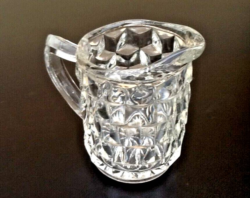 Pot / Milk pitcher Clear glass molded with diamond tip