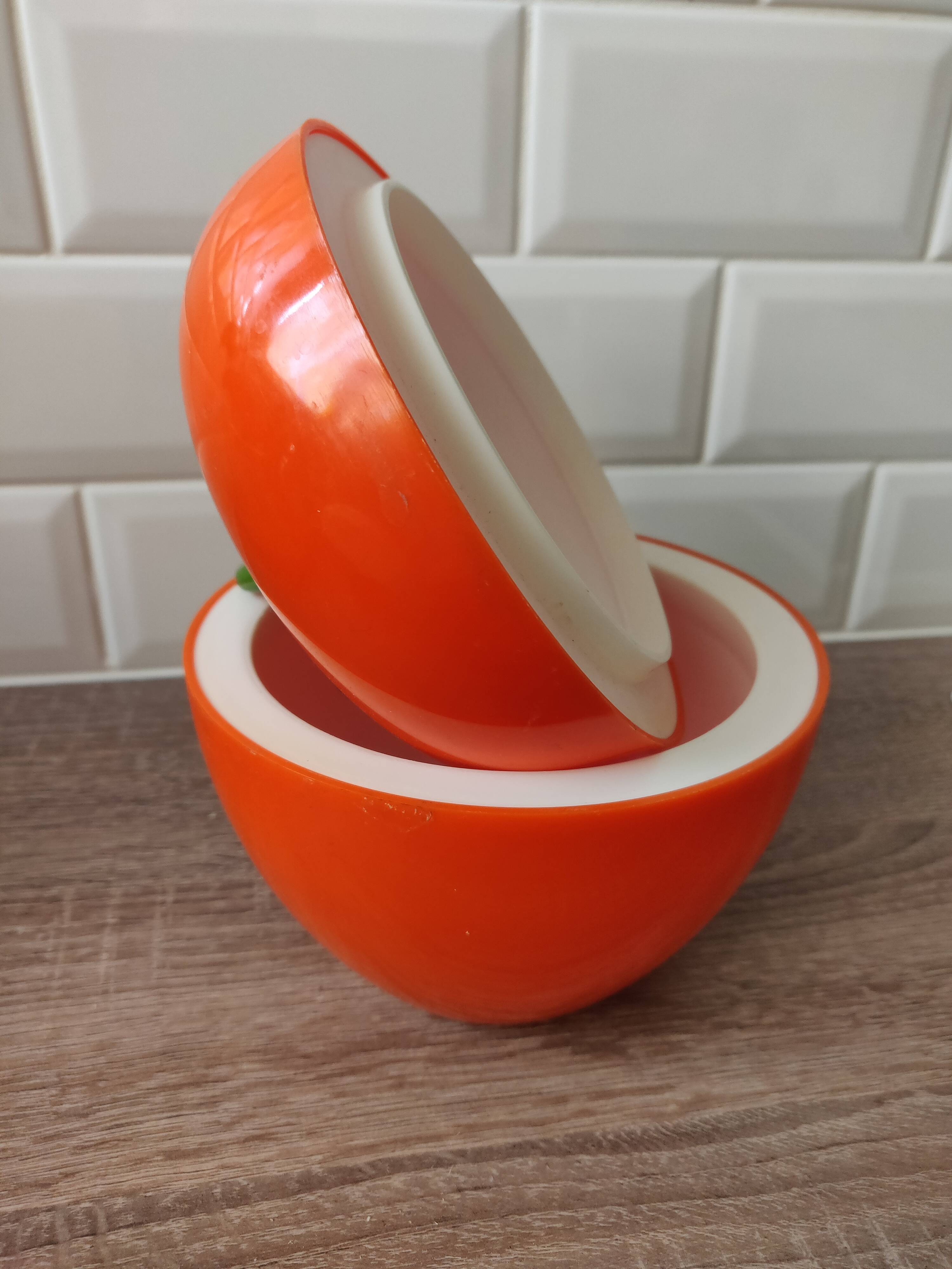 Ice bucket Apple orange vintage 70