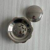 Vintage Coquillor butter dish in shiny metal