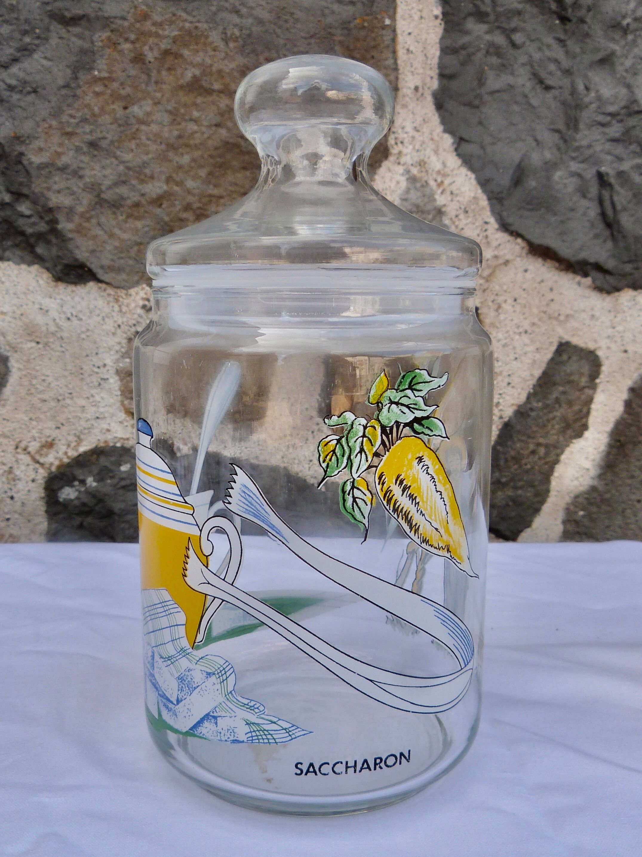 Set of 5 glass spice jars