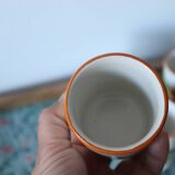 5 vintage painted apple coffee cups