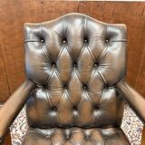 Classic English Chesterfield Desk Chair Brown