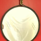 Mirror medallion suspended by a braid forged unique craft 64cm