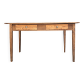 Renovated oak and walnut farmhouse table.