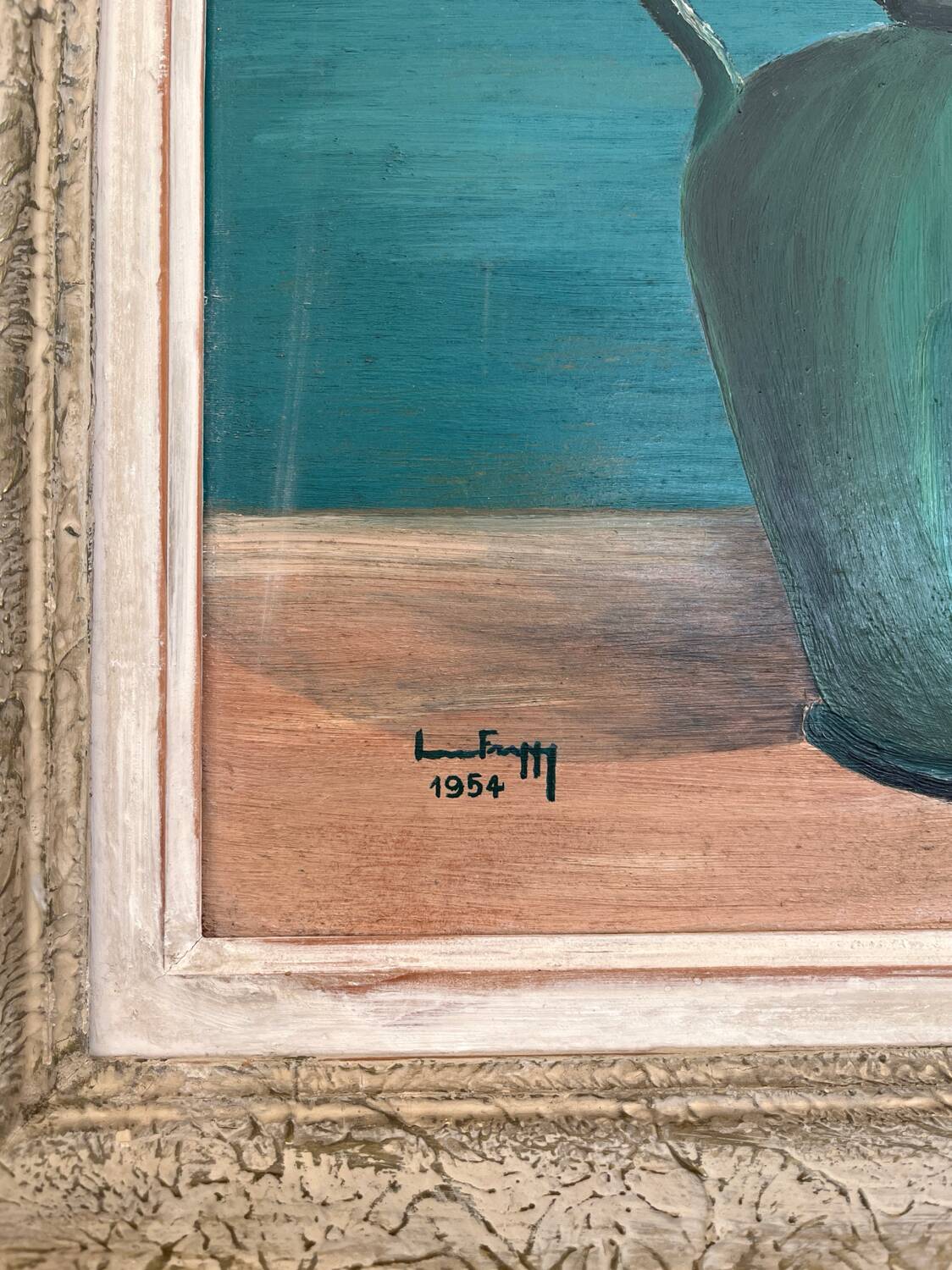 Antique painting, oil on panel, bouquet of peonies