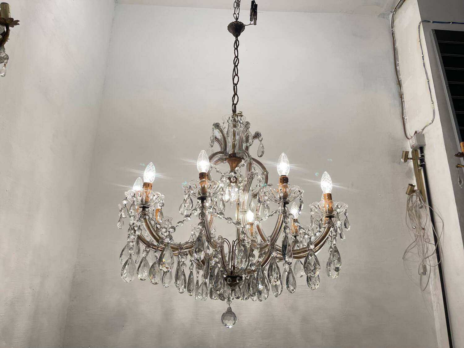 Large Crystal Maria Teresa Chandelier 1950's