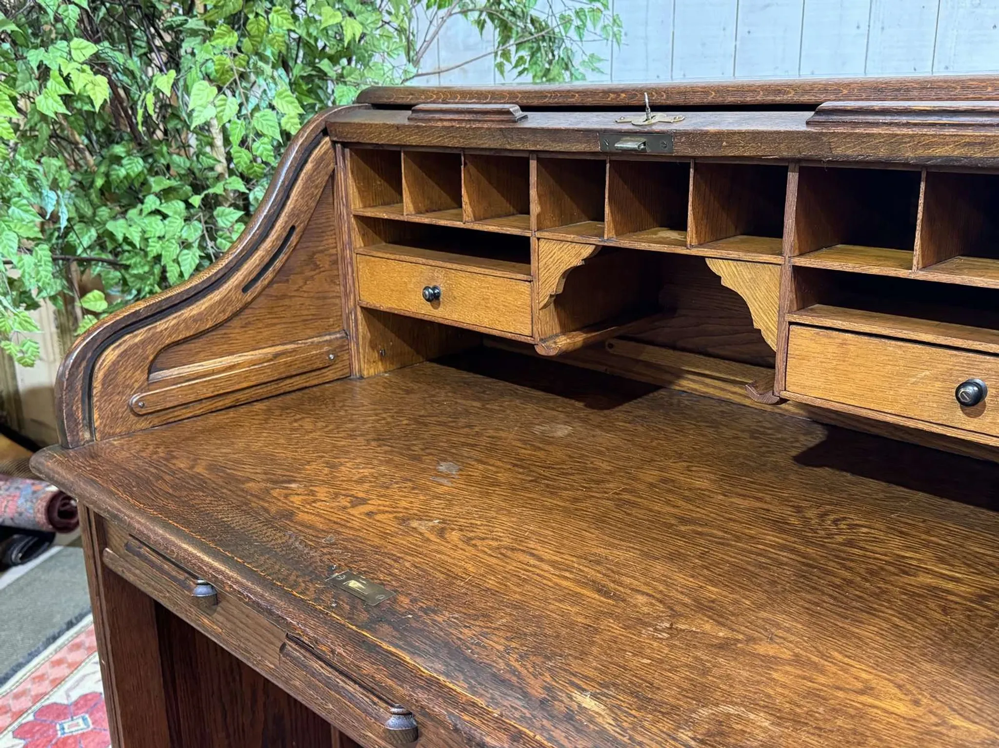 Bureau à cylindre en chêne