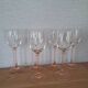 6 Luminarc wine glasses with pink stems from the 1980s.