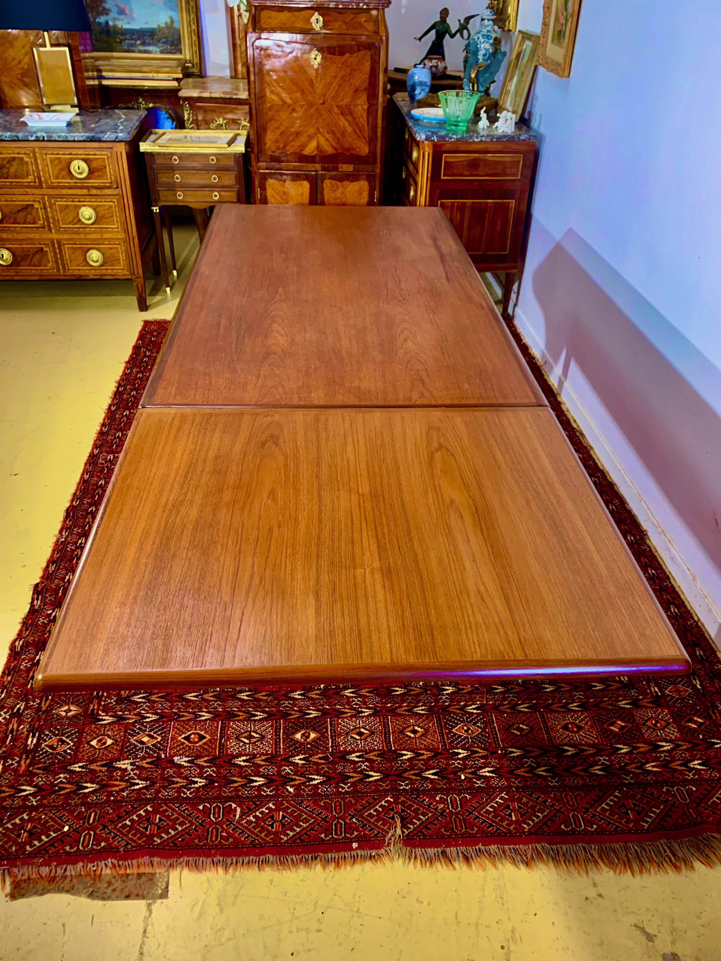 Scandinavian living room dining room table in teak, denmark 1960