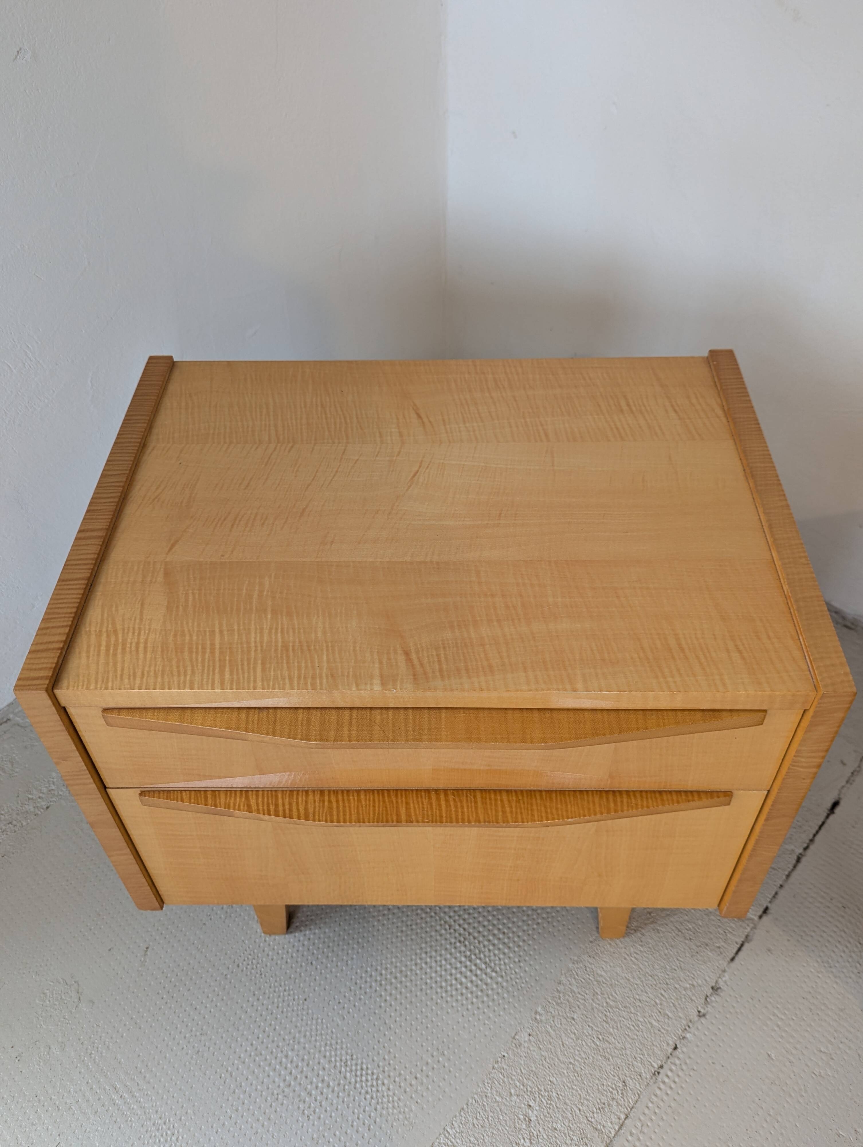 Pair of bedside tables in light wood