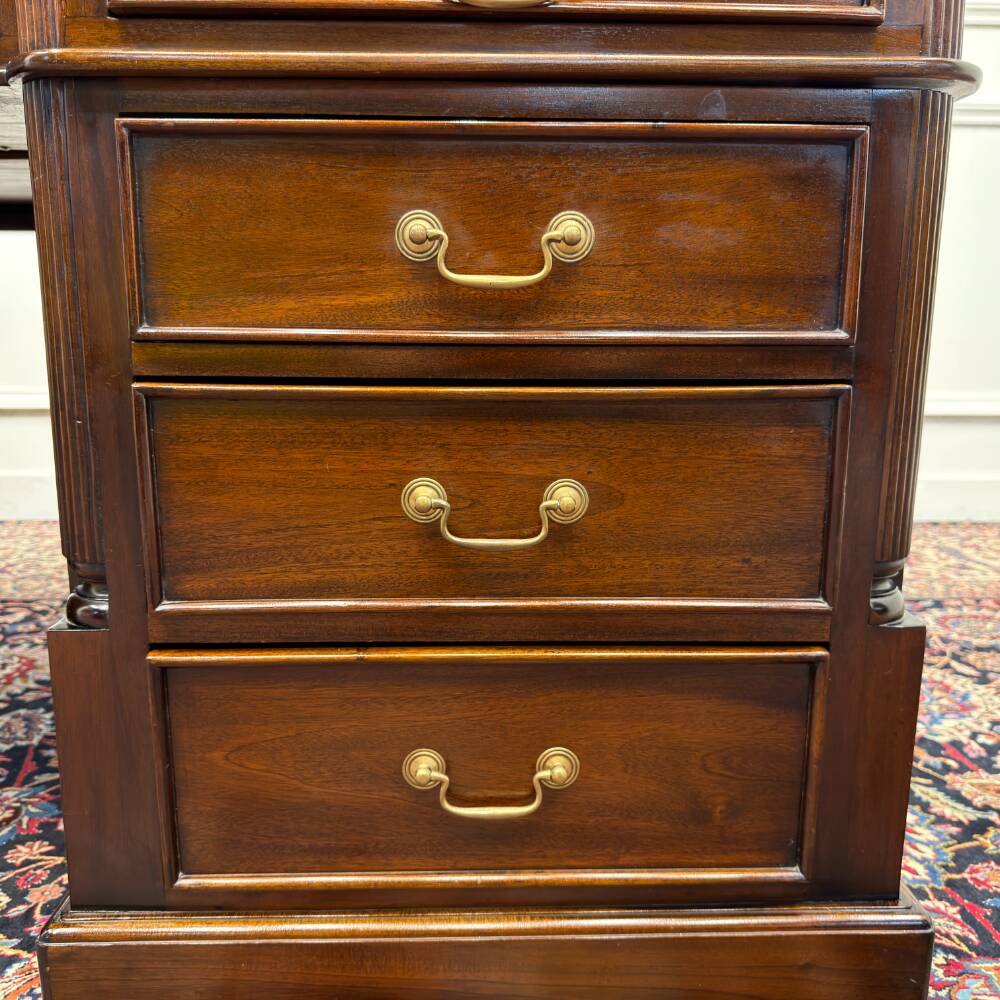 Large classic English Chesterfield partner desk