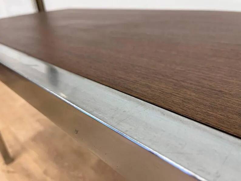 Design Wenge wood and chrome Dining/Office Table by Ladislav Vrátník, 1970s
