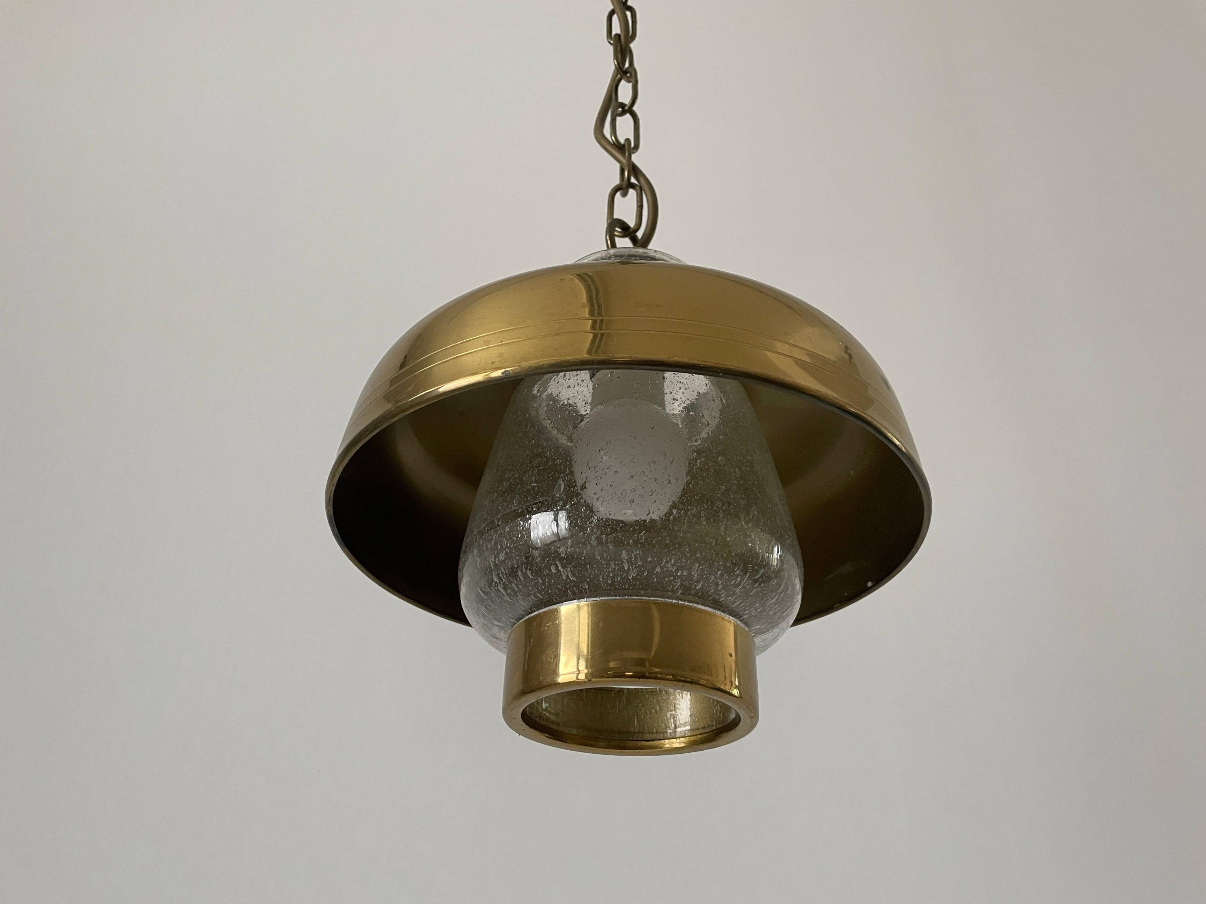 Brass and bubble glass ceiling light, 1960s, Germany