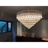 Lustre en verre de murano quadriedro transparent par simoeng