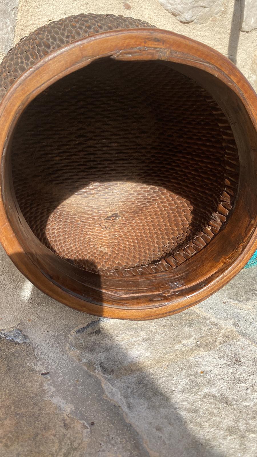 Chinese braided wooden basket