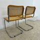 Lot of 2 identical caned chairs Cesca B32 design Marcel Breuer 1970 Made in Italy vintage