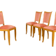4 chaises hêtre & velours vintage 1950