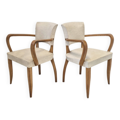 Paire de fauteuils bridge 1950 vintage