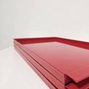 Vintage Italian Red Metal Trays / Mid-Century Modern Decorative Servin