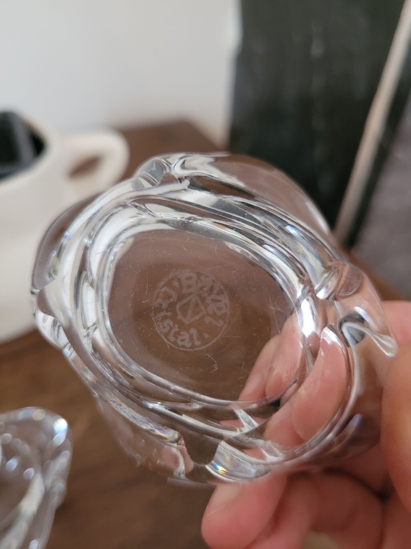 Set of 2 crystal salt cellars from Cristal Bayel.