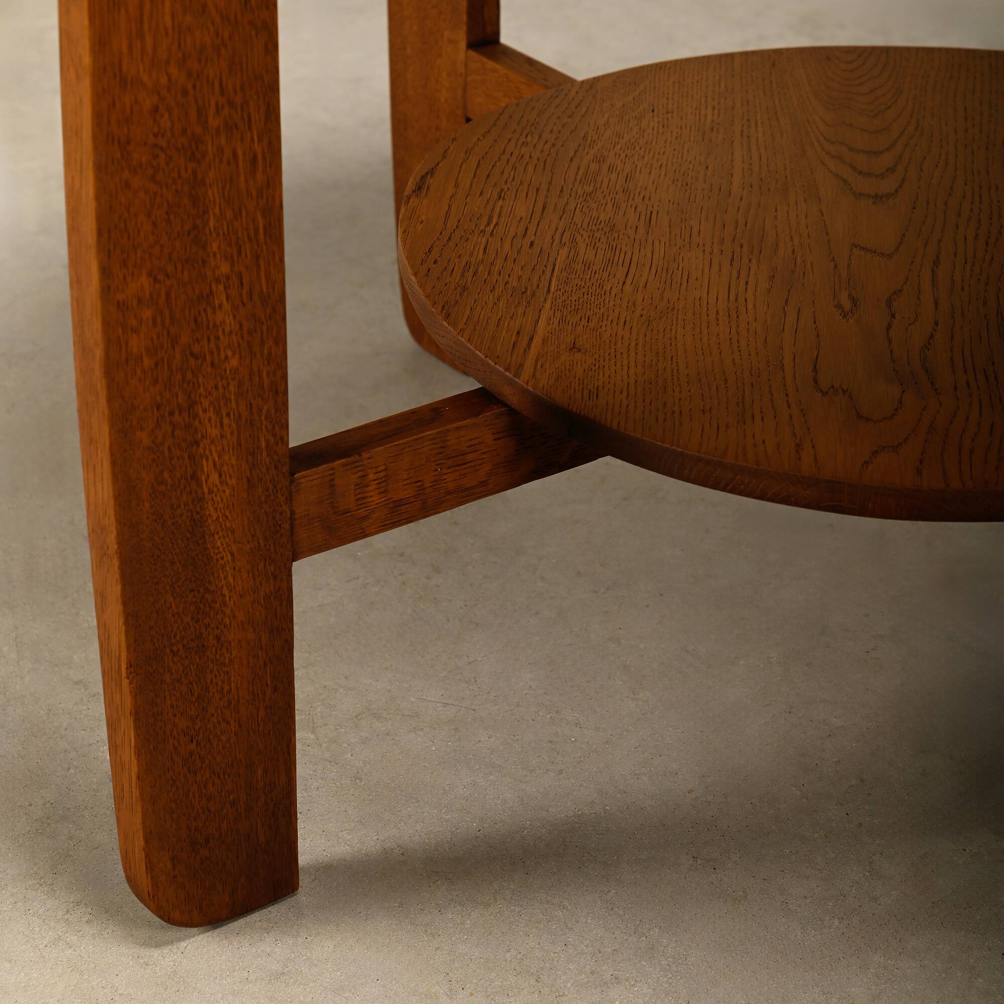 Dutch Art Deco Amsterdam School side table in Oak with star