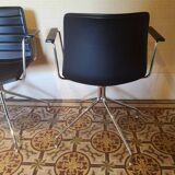 fauteuils cuir marron design