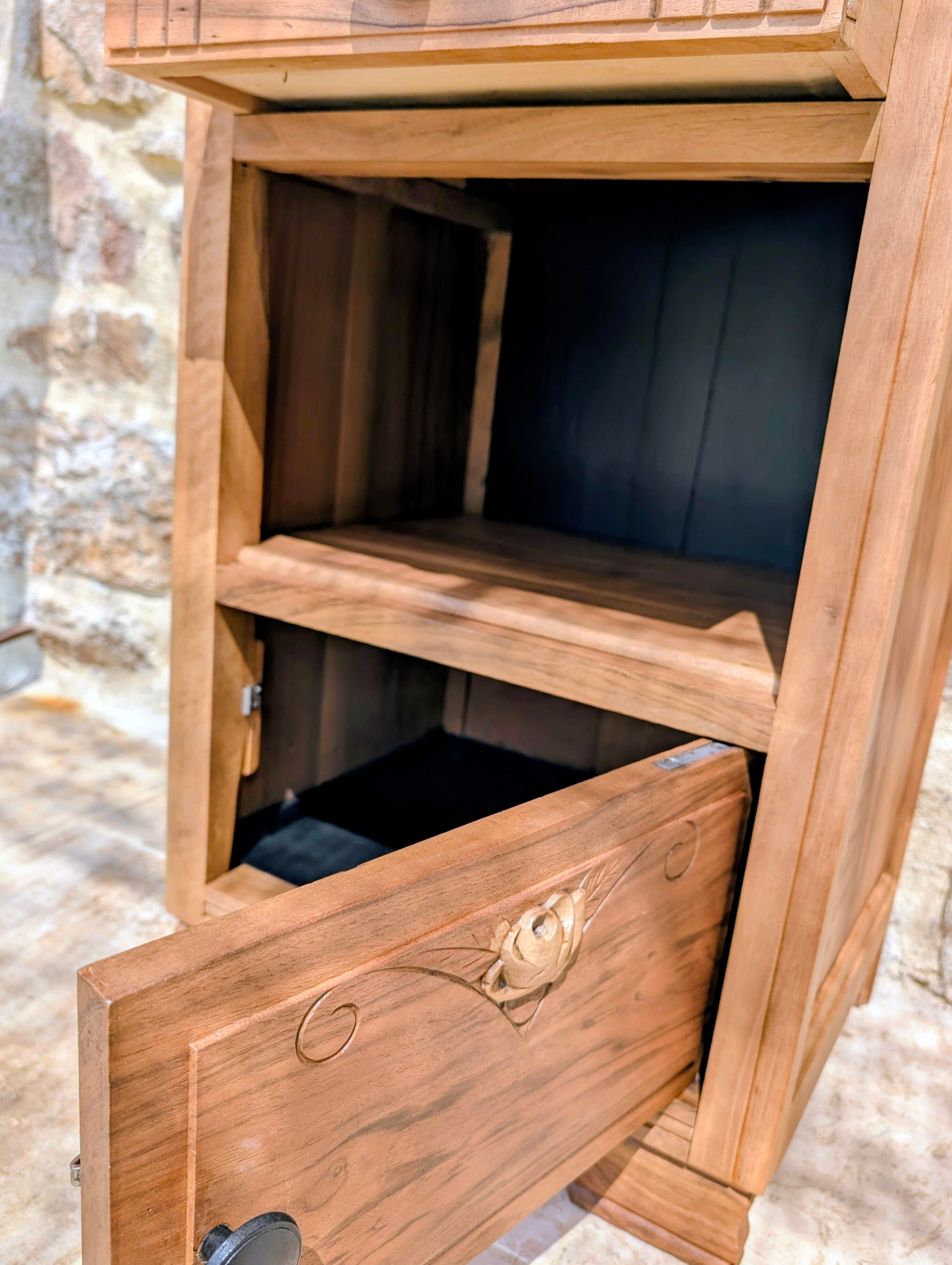 Art Deco Walnut Cabinet Maker Nightstand