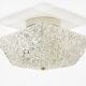 J.T. Kalmar Square Applique Ceiling Light in Brass and Textured Glass, 1950s