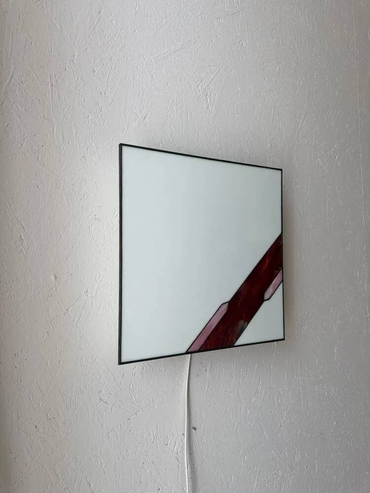 Architectural stained glass wall lamp with textured glass