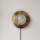Applique vintage ronde en verre, années 80