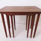 Danish teak pull ou tables by H W Klein For Bramin