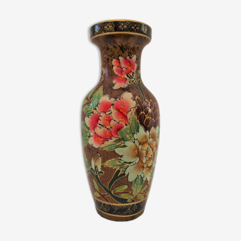 Flowered ceramic vase