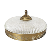 Ceiling light glass and brass Lucien Gau