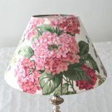 Hydrangea pattern lampshade, English cottage flowers, vintage fabric