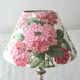 Abat-jour motif hortensias, fleurs cottage anglais,  tissu vintage