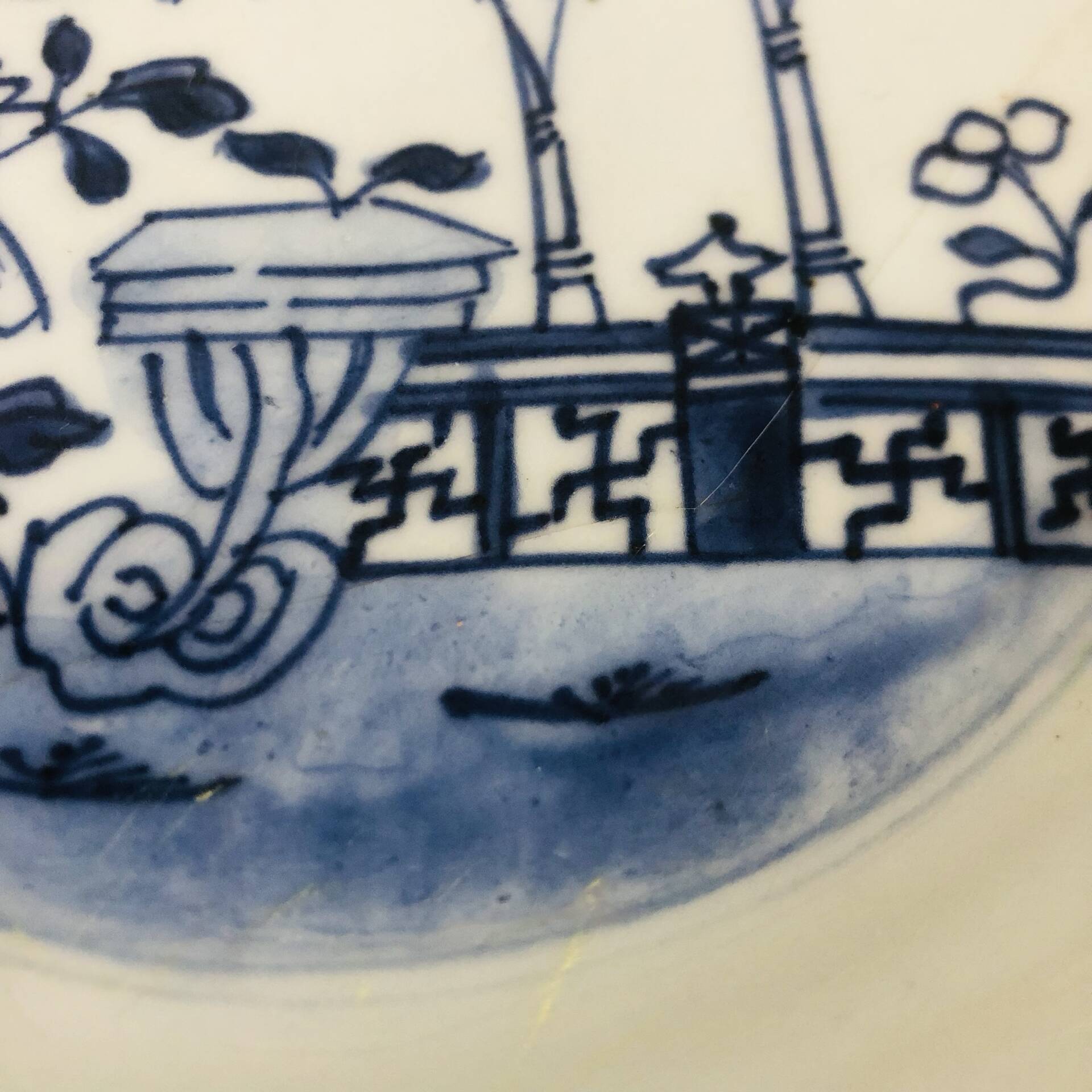 Blue and white porcelain plate from China