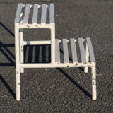 Stepladder white steel latté