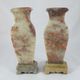 pair of small vases in hard stone carved Chinese China