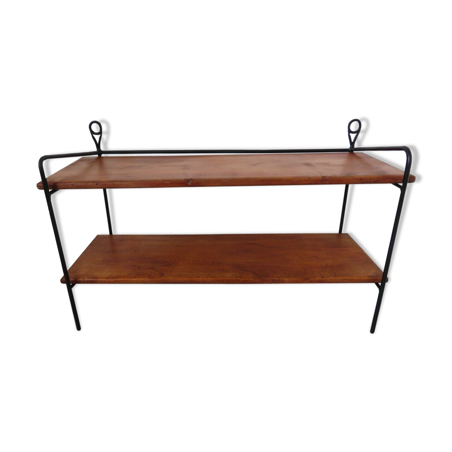 Scandinavian wood and metal shelf 60s 70s