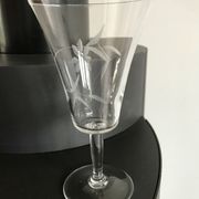 Set of 6 glasses of wine, water crystal engraved years 50-60