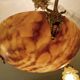 Art Deco pendant light in alabaster marble and bronze,1920s