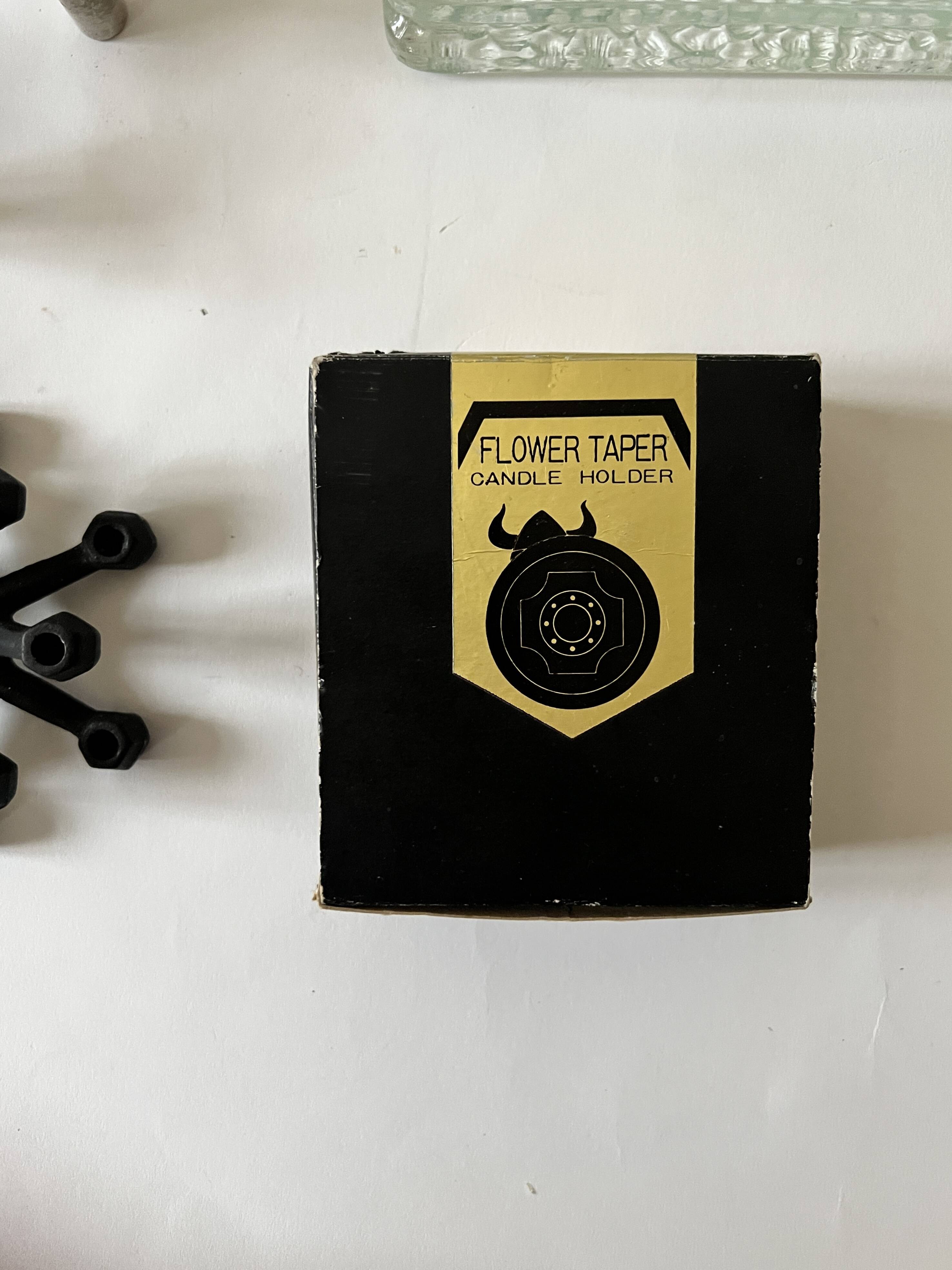 Scandinavian black cast iron candle holder, Danish Jens Quistgaard 1960