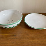 Glazed terracotta strainer and its cup